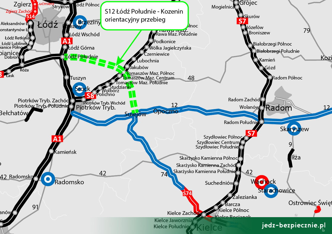 POLSKIE DROGI | nowy odcinek S12 pomiędzy węzłami Łódź Południe A1 z S8 i Kozenin z S74